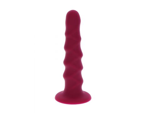 Ribbed Dong 6 Inch Red - 5