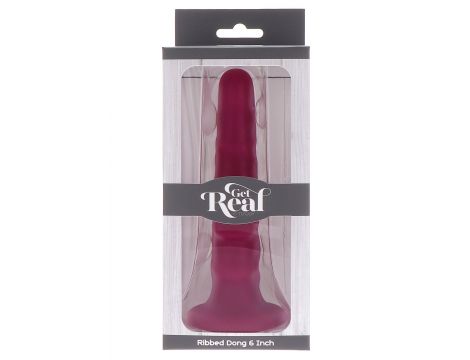 Ribbed Dong 6 Inch Red