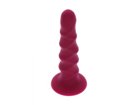Ribbed Dong 6 Inch Red - 3