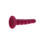Ribbed Dong 6 Inch Red - 3