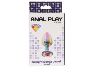 Aluminiowy korek analny z tęczowym klejnotem Twilight ToyJoy mały 7 cm