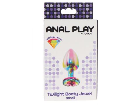 Aluminiowy korek analny z tęczowym klejnotem Twilight ToyJoy mały 7 cm