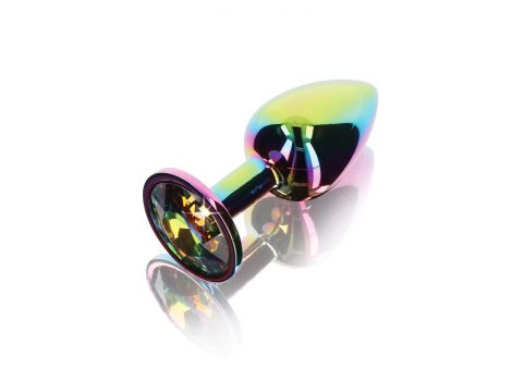 Aluminiowy korek analny z tęczowym klejnotem Twilight ToyJoy mały 7 cm - 3