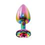 Aluminiowy korek analny z tęczowym klejnotem Twilight ToyJoy mały 7 cm - 5