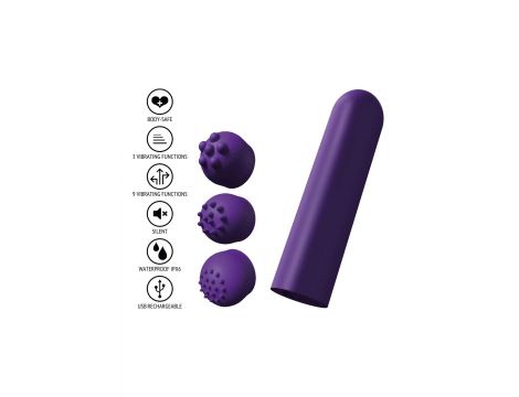 Wibrator kieszonkowy ToyJoy fioletowy 12 funkcji USB 6 cm - 7
