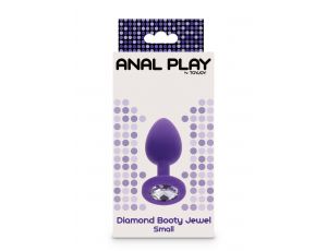 Korek analny Diamond Booty Jewel silikonowy fioletowy mały 7 cm