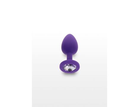 Korek analny Diamond Booty Jewel silikonowy fioletowy mały 7 cm - 2