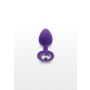 Korek analny Diamond Booty Jewel silikonowy fioletowy mały 7 cm - 3
