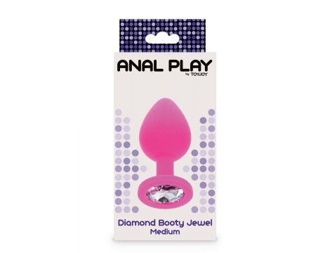 Korek analny Diamond Booty Jewel ToyJoy różowy 8 cm - 3