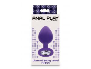 Korek analny Diamond Booty Jewel fioletowy z kryształkiem 8 cm
