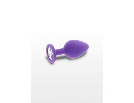 Korek analny Diamond Booty Jewel fioletowy z kryształkiem 8 cm - 2