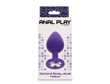 Korek analny Diamond Booty Jewel fioletowy z kryształkiem 8 cm