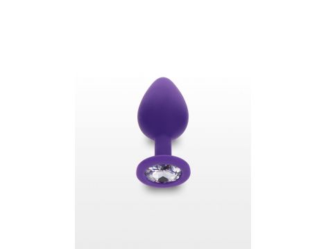 Korek analny Diamond Booty Jewel fioletowy z kryształkiem 8 cm - 3