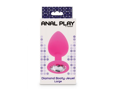 Korek analny z kryształkiem Diamond Booty Jewel różowy 9 cm - 2