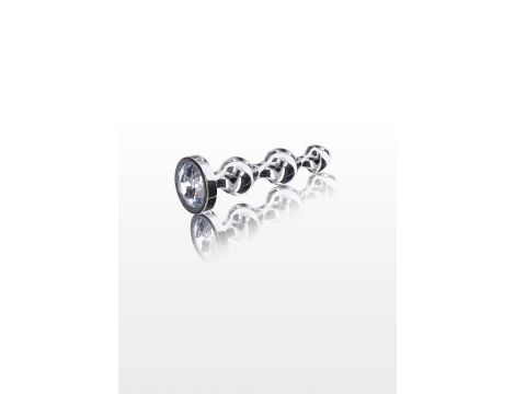 Korek analny Diamond Star Beads ToyJoy srebrny 10.5 cm - 2