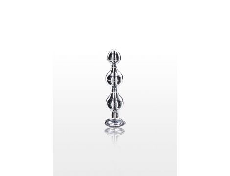 Korek analny Diamond Star Beads ToyJoy srebrny 10.5 cm - 4
