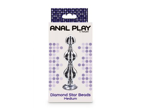 Koraliki analne Diamond Star Beads ToyJoy srebrny 11.7 cm - 2