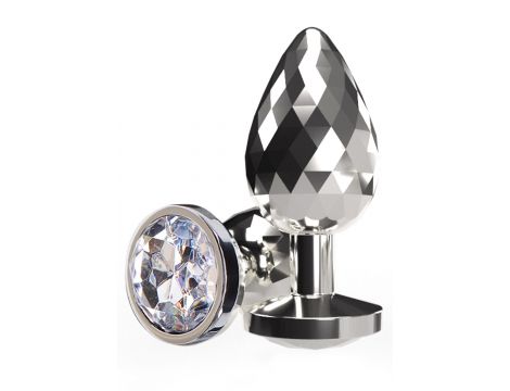 Korek analny Disco Diamond ToyJoy srebrny duży - 3