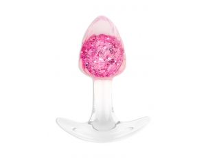 Korek analny ToyJoy Crystal Small silikonowy różowy 8,5 cm