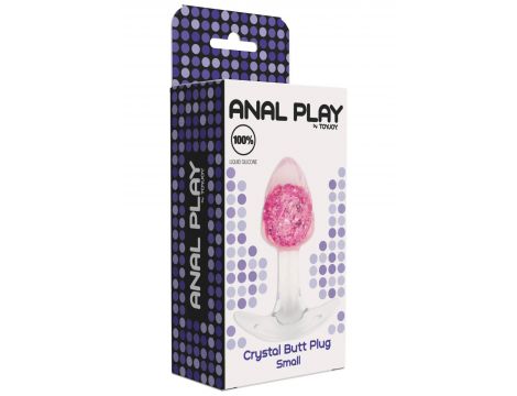 Korek analny ToyJoy Crystal Small silikonowy różowy 8,5 cm - 2