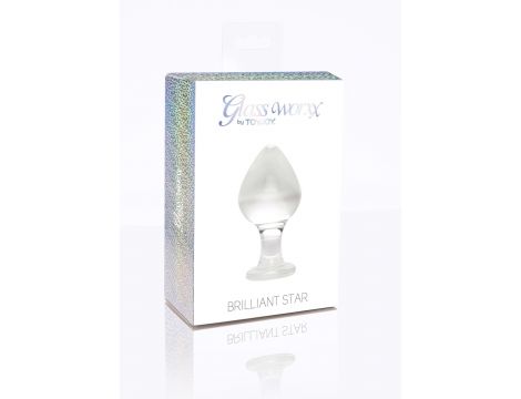 Szklany korek analny Brilliant Star ToyJoy przezroczysty 9 cm - 9