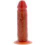 Dildo z ruchomym napletkiem ToyJoy silikonowe karmel 15 cm - 2