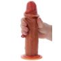 Dildo z ruchomym napletkiem ToyJoy silikonowe karmel 15 cm - 4
