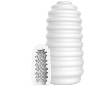 Masturbator TPE żeberkowy ToyJoy HERO Medium biały - 3
