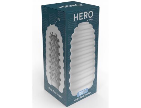 Masturbator TPE żeberkowy ToyJoy HERO Medium biały