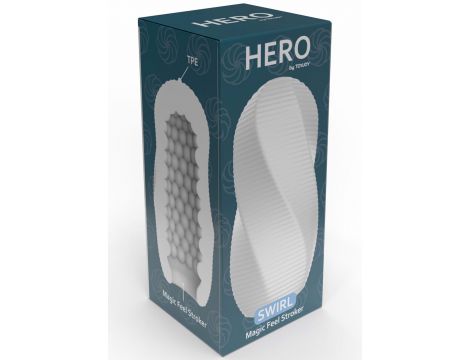 Masturbator średni ToyJoy HERO Swirl biały - 3