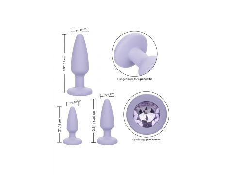 Zestaw korków analnych Crystal Booty Calexotics fioletowy - 5