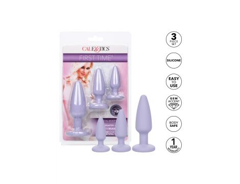Zestaw korków analnych Crystal Booty Calexotics fioletowy - 2