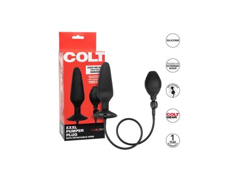 Korek analny pompowany silikonowy Colt XXXL czarny 16 cm - 6
