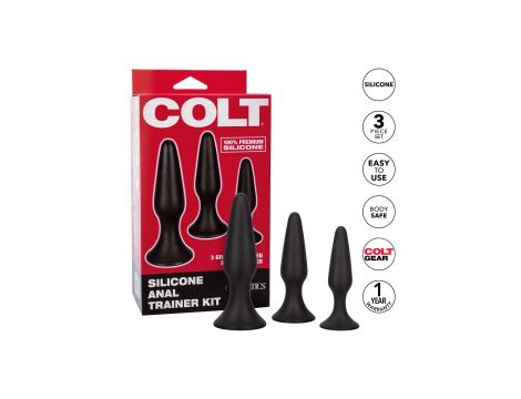 Zestaw korków analnych Colt silikonowy czarny - 2