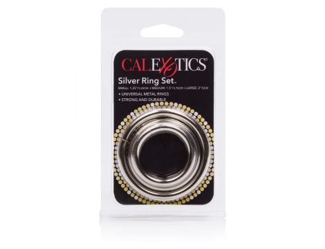 Pierścień erekcyjny Calexotics srebrny zestaw 3 szt 4 cm - 3