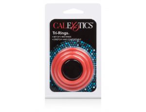 Pierścienie erekcyjne Tri Rings silikonowe czerwone Calexotics