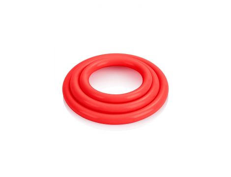 Pierścienie erekcyjne Tri Rings silikonowe czerwone Calexotics - 3
