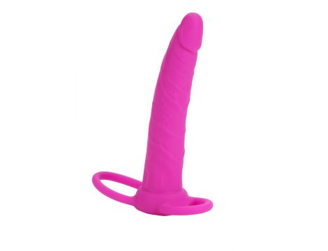 Strap on silikonowy Calexotics do podwójnej penetracji różowy 14 cm - 2