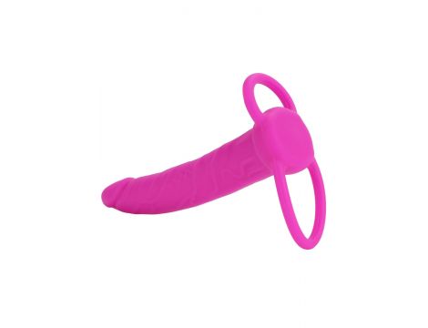 Strap on silikonowy Calexotics do podwójnej penetracji różowy 14 cm - 3