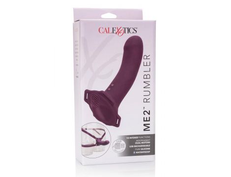 Wibrator do strap on Calexotics Me2 Rumbler fioletowy USB 16,5 cm - 2