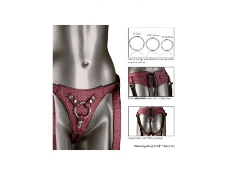 Uprząż do strap on The Regal Queen Calexotics czerwona 162 cm - 5