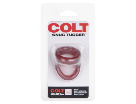 Pierścień erekcyjny Colt Snug Tugger na penisa i jądra czerwony - 2