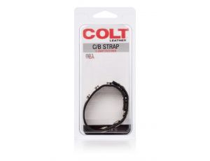 Pierścień erekcyjny skórzany COLT 5 snap czarny 29 cm