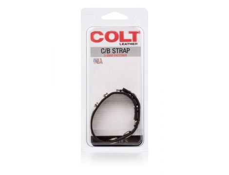 Pierścień erekcyjny skórzany COLT 5 snap czarny 29 cm