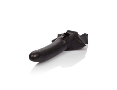 Knebel z lateksowym dildem The Accommodator czarny 14 cm z wibracją - 3