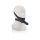 Knebel z lateksowym dildem The Accommodator czarny 14 cm z wibracją