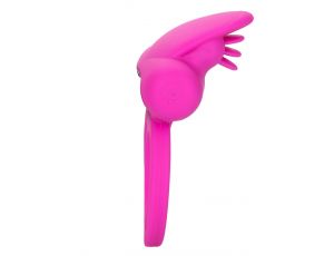 Pierścień wibrujący silikonowy Calexotics Dual Clit Flicker różowy