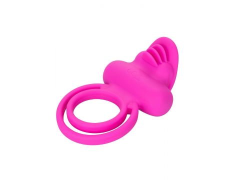 Pierścień wibrujący silikonowy Calexotics Dual Clit Flicker różowy - 4
