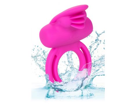 Pierścień wibrujący silikonowy Calexotics Dual Clit Flicker różowy - 6