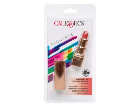 Wibrator mini Calexotics Hide Play szminka czerwona USB 7.5 cm